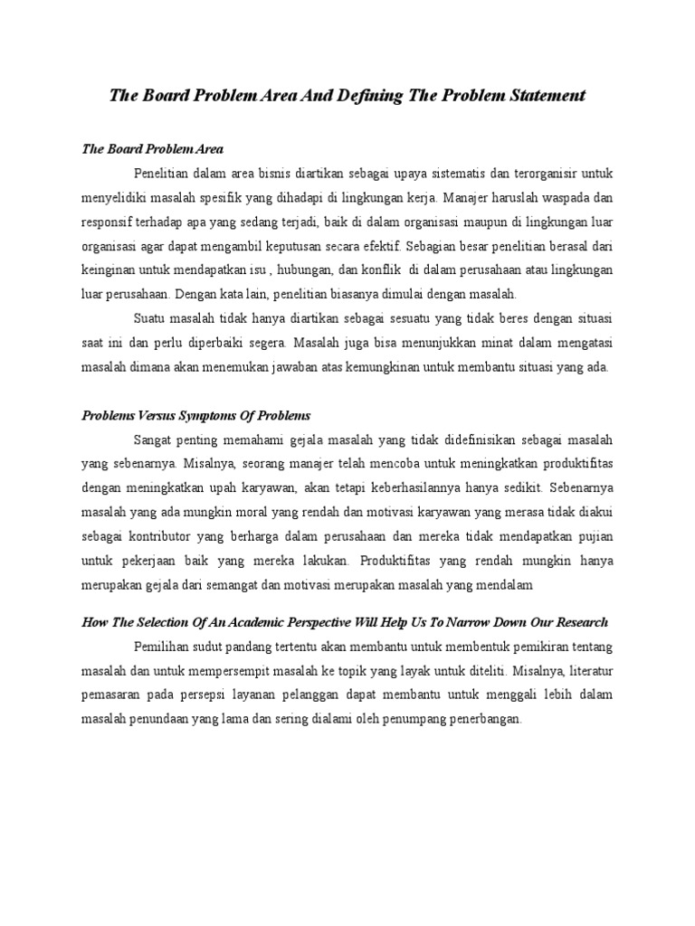 Mengatasi Masalah Bisnis: Definisi & Solusi | PDF