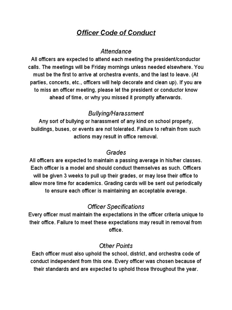 Officercodeofconduct | PDF