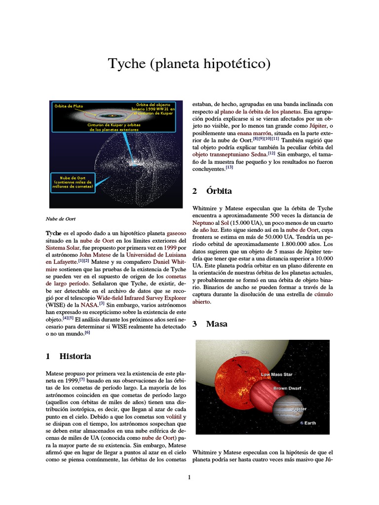 Tyche Hipotético) PDF Ciencia Espacio exterior