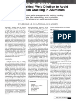 Defining a Critical Weld Dilution to Avoid Solidification Cracking in Aluminum