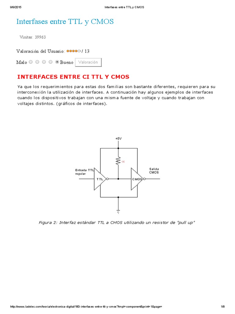 Interfases Entre TTL y CMOS | PDF | Electrónica digital | Diseño ...