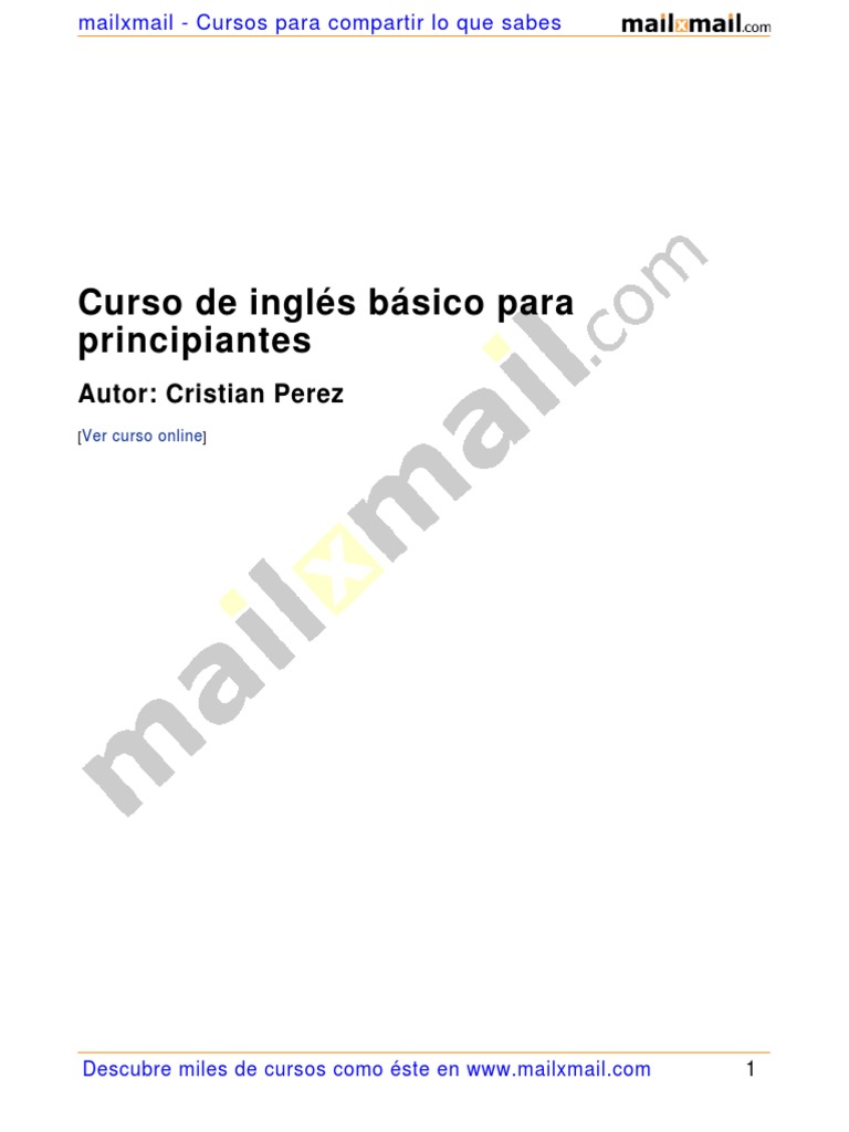 Curso de Inglés Básico para Principiantes | PDF | Estudios de idiomas ...