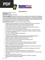 Security Officer Job Description