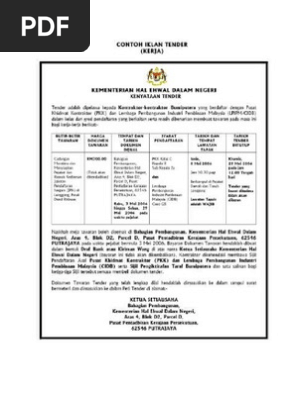 Contoh Iklan Tender Pdf