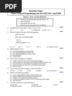 Object Oriented Programming and Java (MC221) April 2006