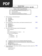 Object Oriented Programming and Java (MC221) July 2006