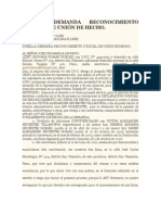 Modelo Demanda Reconocimiento Judicial de Unión de Hecho