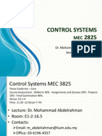 Control Systems 2825: Dr. Mohammad Abdelrahman Semester I 2014/2015