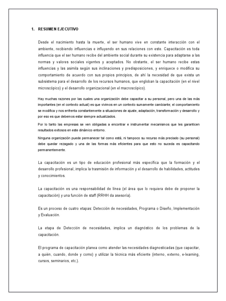 Capacitación y Desarrollo del Personal | PDF | Recursos humanos ...