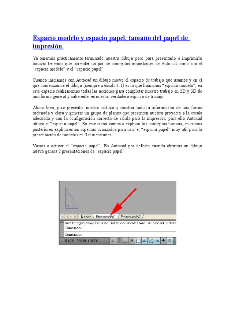 Espacio Modelo y Espacio Papel | PDF | Dibujo | Ventana (informática)
