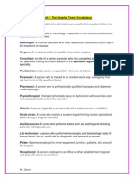 Unit 1: The Hospital Team (Vocabulary) Anaesthetist