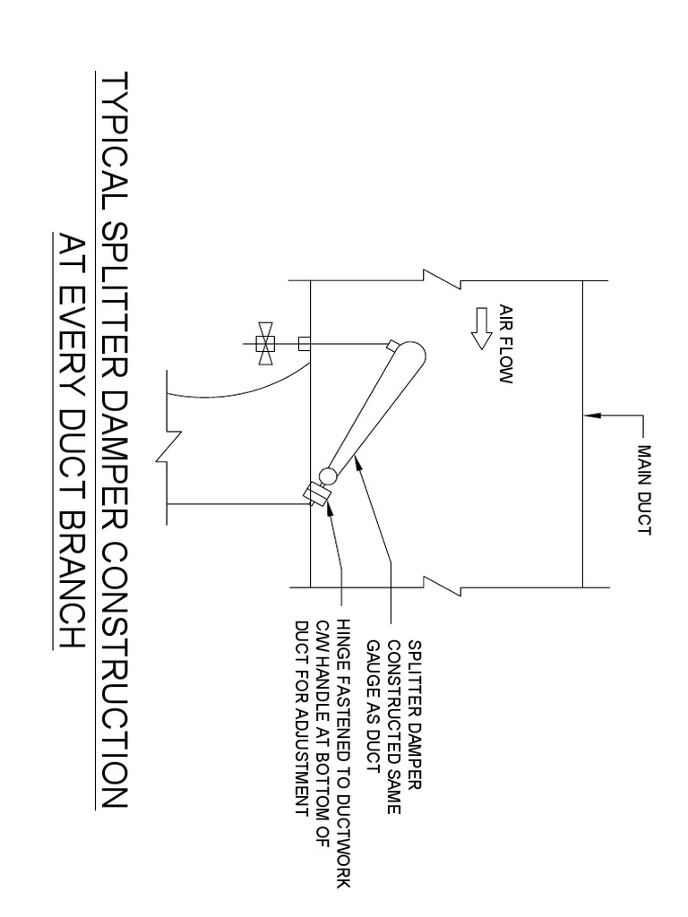 Branch Splitter Damper PDF Duct (Flow) Domestic Implements