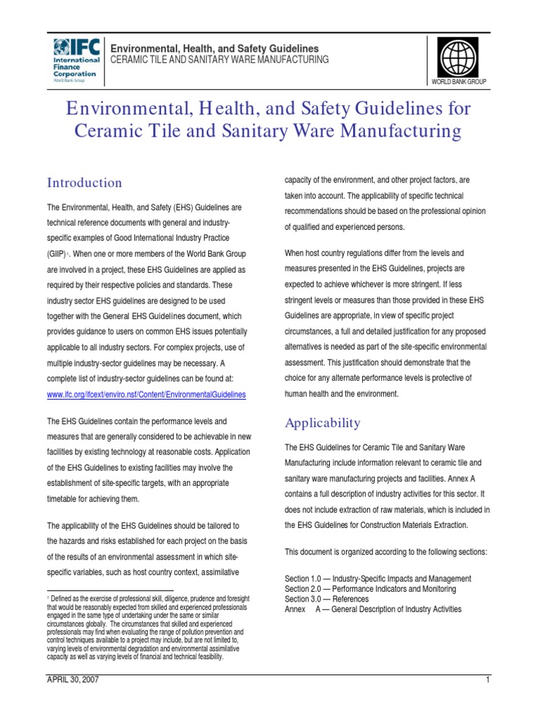 Final - Ceramic Tile and Sanitary Ware | PDF | Pottery | Occupational ...