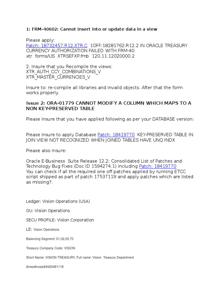 Treasury Common 01010-Errors | PDF