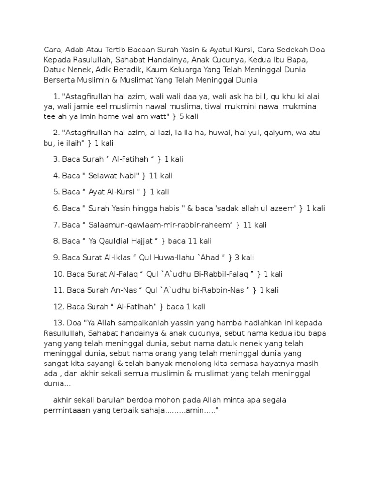 Adab Baca Yasin Pdf