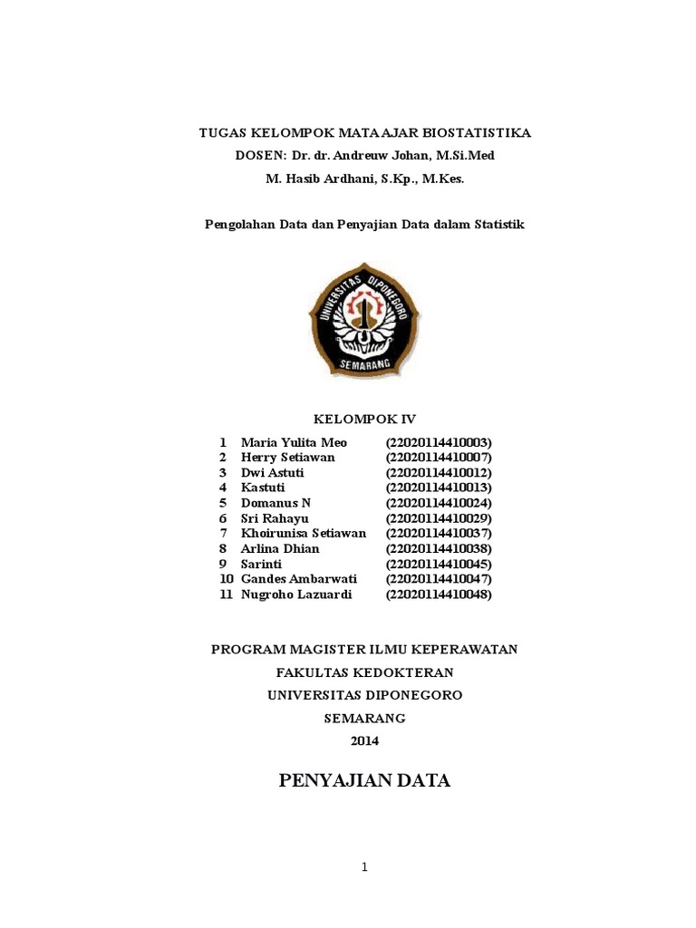 Cover Makalah Penyajian Data Statistik