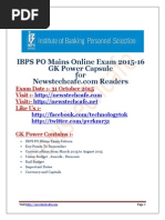Download GK Power Capsule for IBPS PO 2015-16 Download  Current Affairs Pdf  General Awareness by Newstechcafe SN279945727 doc pdf