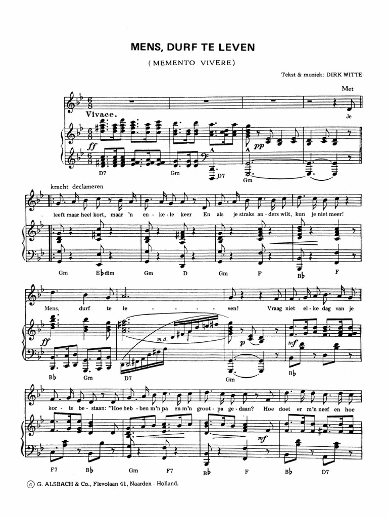 Ramses Shaffy Mens, Durf Te Leven (Memento Vivere)