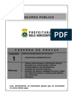 Caderno 1 Assistente Administrativo pbh