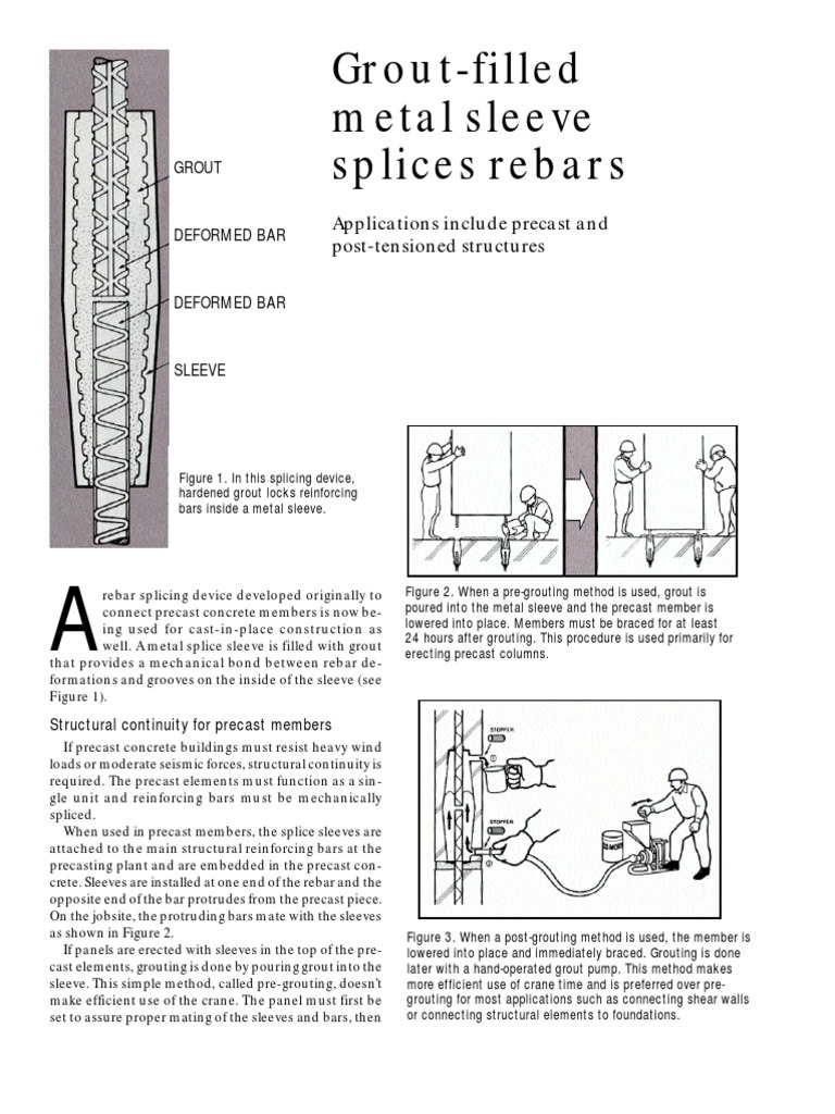 GroutFilled Metal Sleeve Splices Rebars tcm45346489 PDF