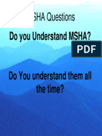 MSHA Questions