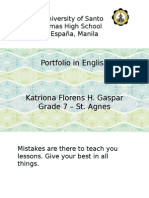 Portfolio in English: University of Santo Tomas High School España, Manila