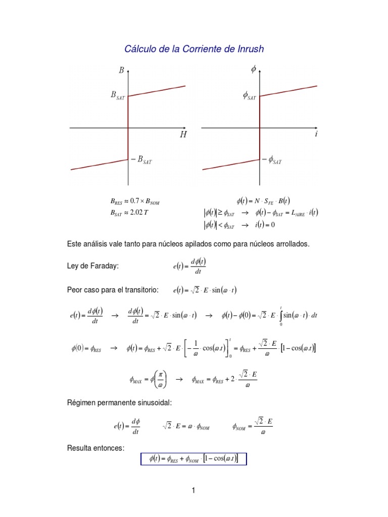 Cálculo de Corriente de Inrush en Transformadores | PDF | Corriente ...