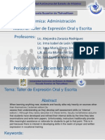 Taller de Expresion Oral y Escrita