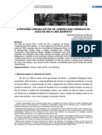 A Reforma Urbana Do Rio de Janeiro Nas Crônicas De