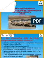 Recomendaciones de Transito para La Conduccion Segura y Responsable en Unidades de Flotas Livianas