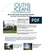 2015 Youth Ocean Conservation Summit Accommodation Options