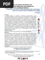 Renovações Nas Formas Narrativas