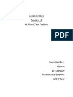 Assignment On Solution of 1D Shock Tube Problem