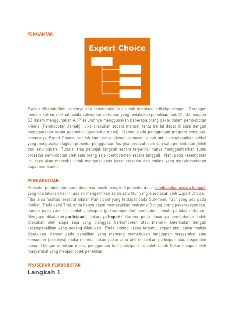 Contoh Penggunaan AHP