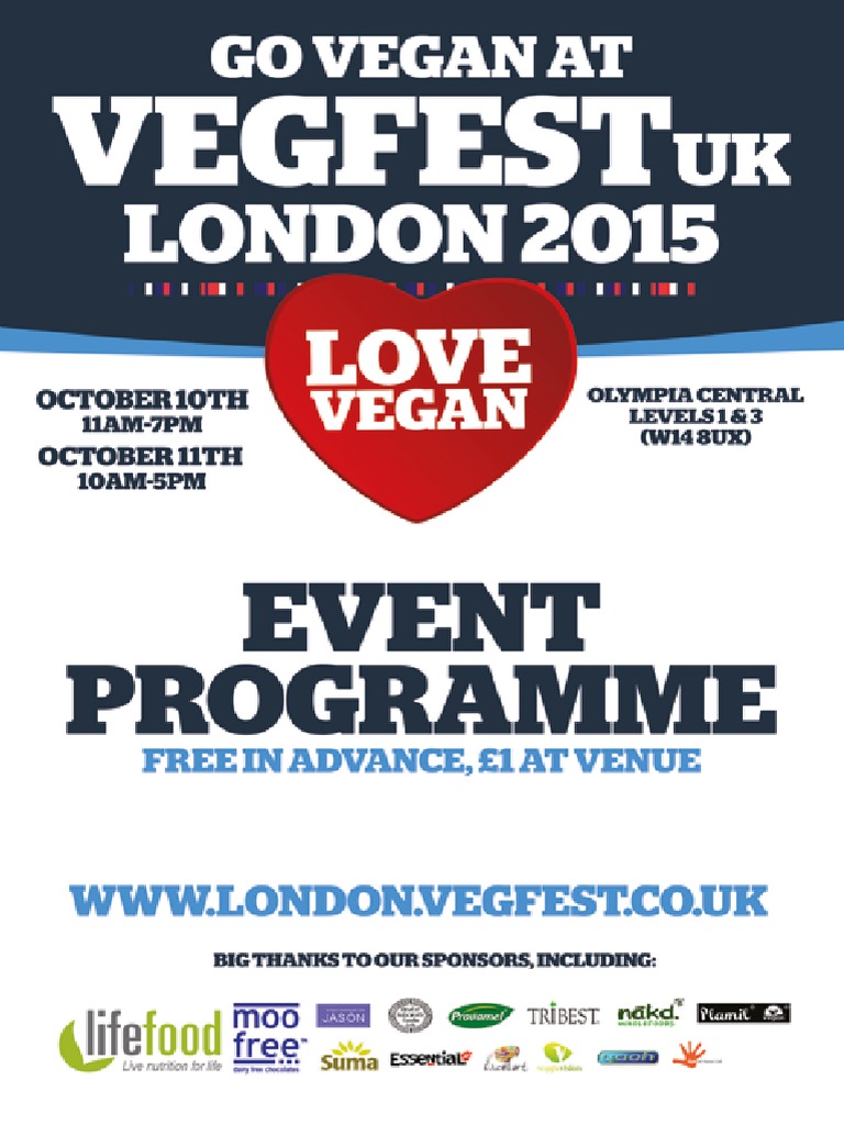 London Vegfest Event Programme PDF Dietitian Nutrition