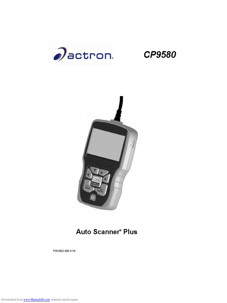 Cp9580 Instruction Manual English | PDF | Vehicles | Automobiles