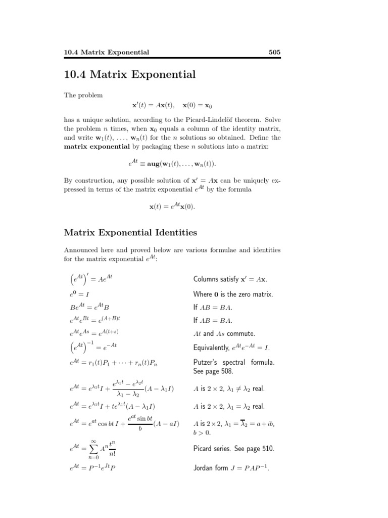 Putzer's Method | PDF | Matrix (Mathematics) | Eigenvalues And Eigenvectors