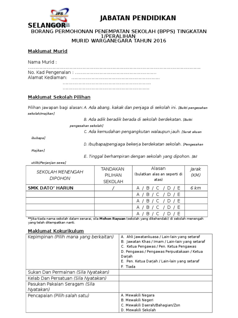 Bpps 2016 Boleh Edit Pdf