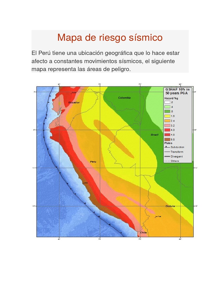 Mapa de Riesgo Sísmico | PDF
