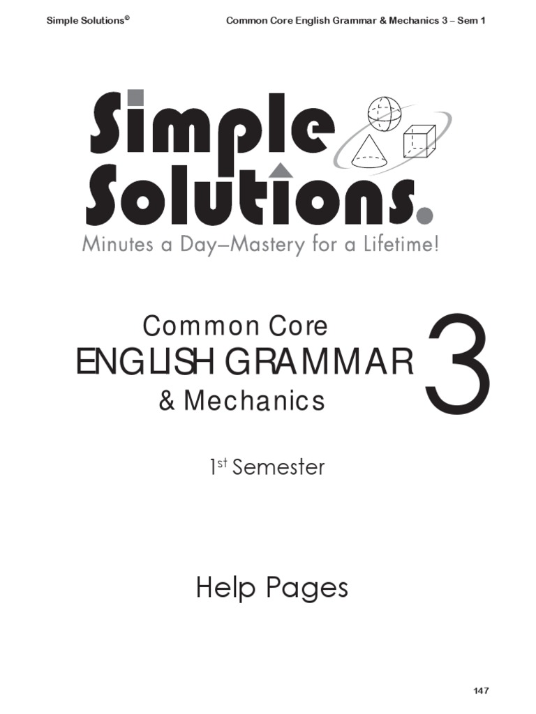 Grammar Help Grade 3 PDF Rules Semantics