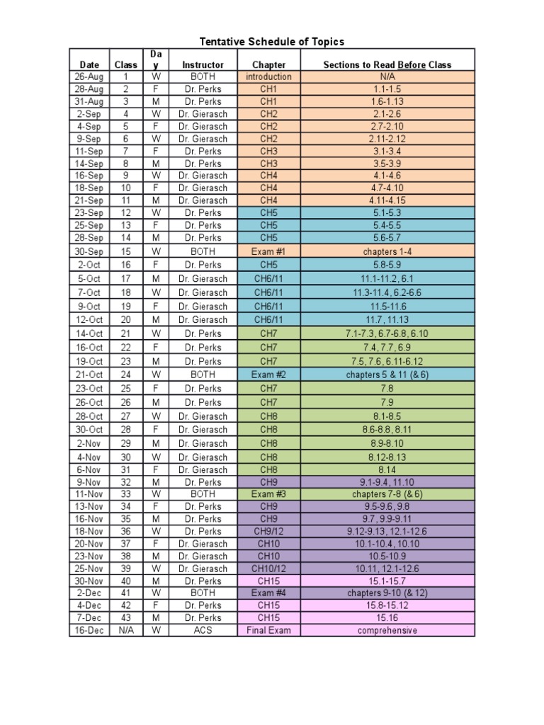 CHEM 351 FA15 Schedule | PDF | Social Science | Foreign Language Studies