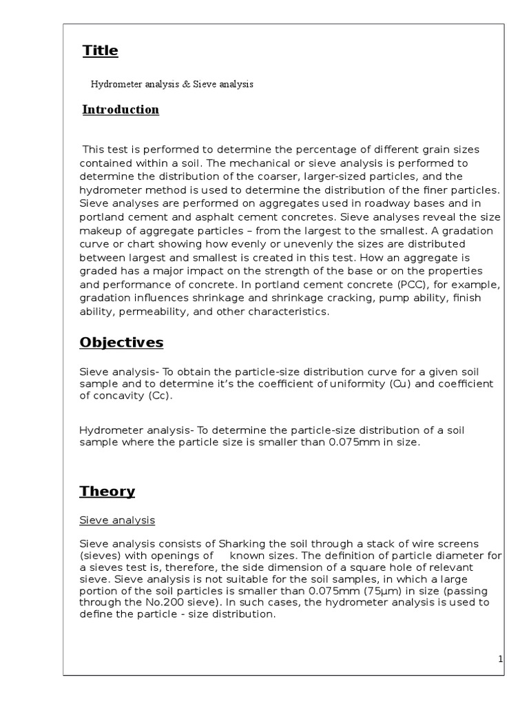 Sieve Analysis | PDF | Particle Size Distribution | Physics