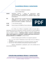 Citación para Asistencia Técnica y Capacitación