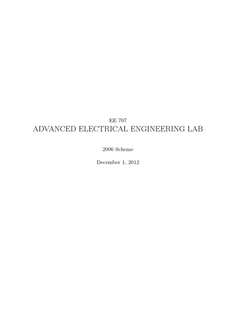Advanced Electrical Engineering Lab Manual PDF PDF Calibration