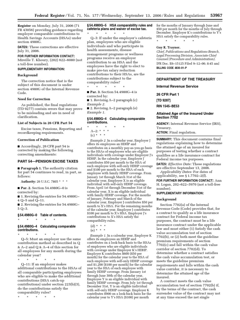 Rule Excise Taxes Pension Excise Taxes Health Saving Accounts