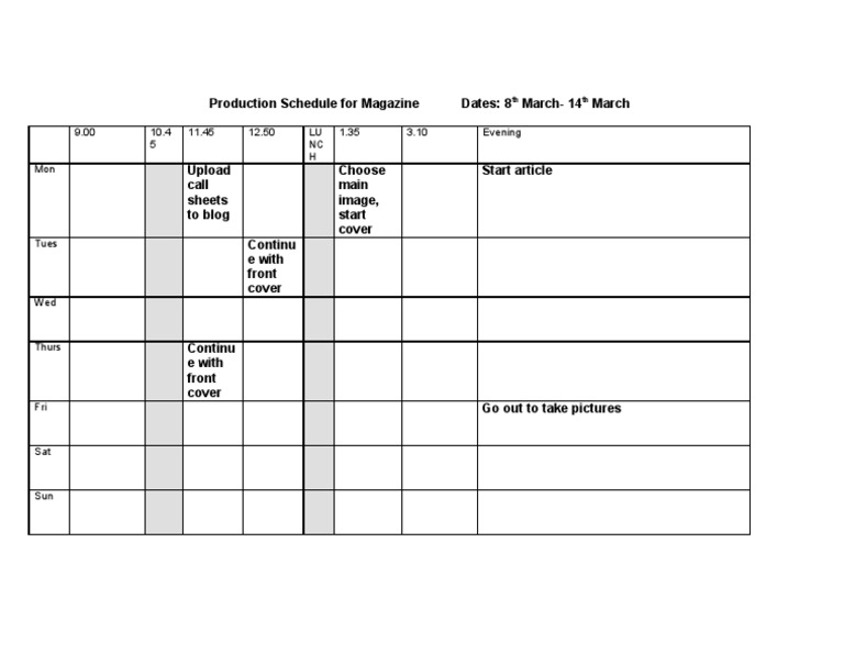 Magazine Production Schedule March 2023 | PDF