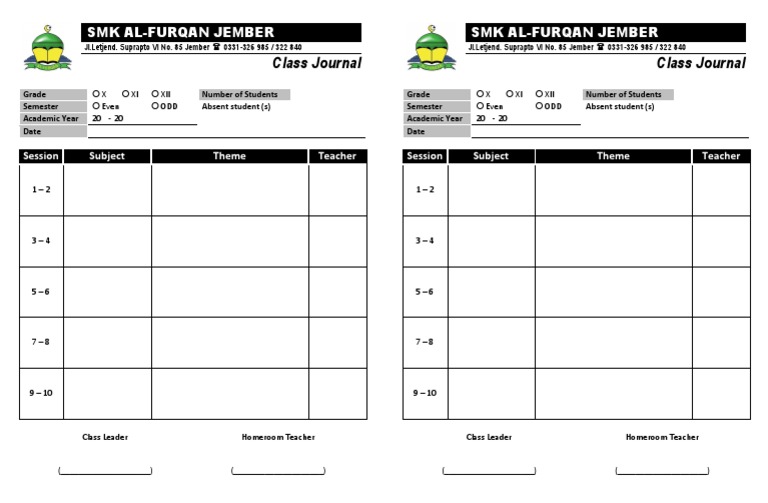 Class Journal Class Journal: SMK Al-Furqan Jember SMK Al-Furqan Jember ...
