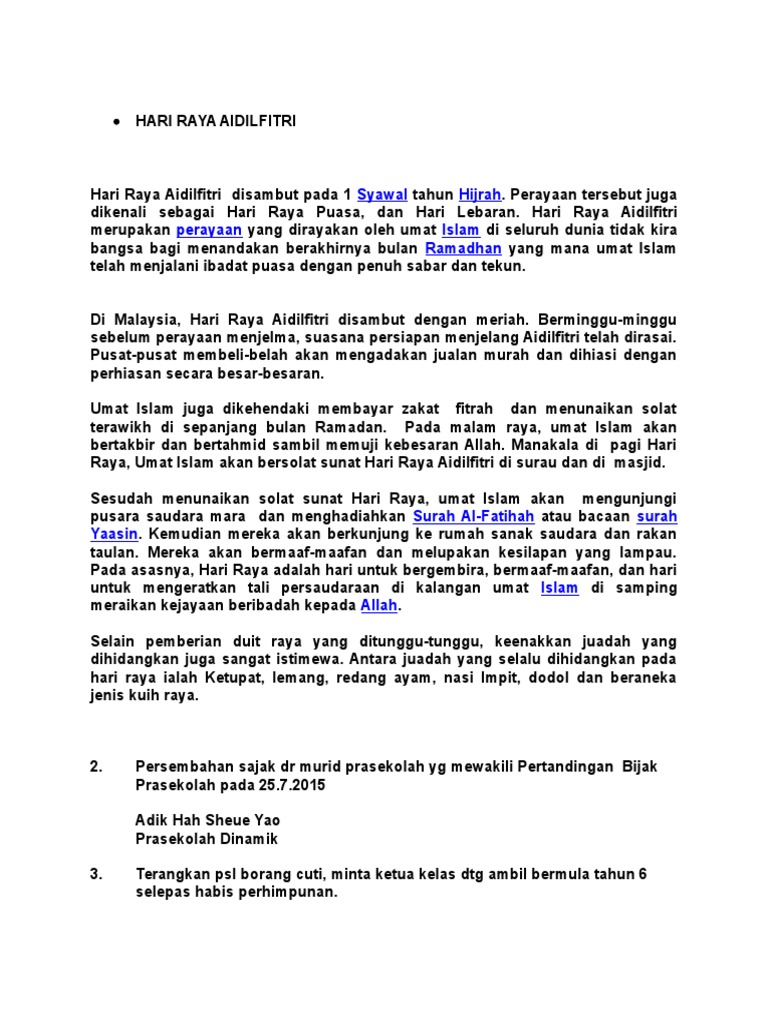 Hari Raya Aidilfitri Pdf