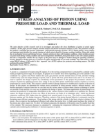 Stress Analysis of Piston Using Pressure Load and Thermal Load