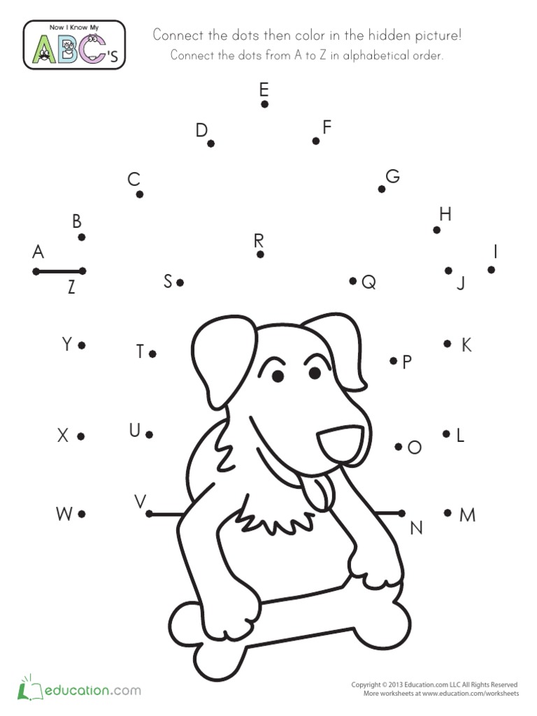 Alphabet Dot To Dot Doghouse